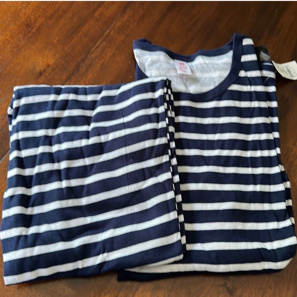 NWT- Men’s Blue Stripped cotton pajama Set - Picture 2 of 4
